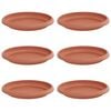 vidaXL Py&ouml;re&auml; kukkatarjotin 6 pcs Tiilenpunainen &Oslash; 14 x 2 cm Muovi