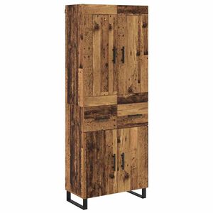 vidaXL Korkea kaappi Vanha puu 69,5 x 34 x 180 cm Tekninen puu