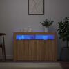 vidaXL Senkki LED-valoilla Sonoma-tammi 115,5x30x75 cm