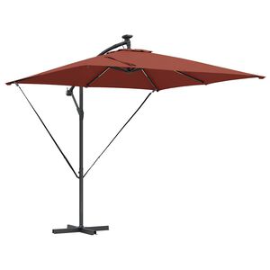 vidaXL Aurinkovarjo LED-nauhoilla Terrakotta 249 x 249 x 250 cm