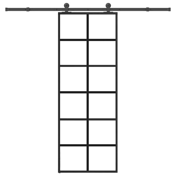 vidaXL Liukuovi asennustarvikkeilla 76x205 cm ESG lasi ja alumiini