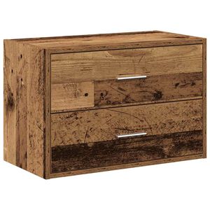 vidaXL kaappi kahdella laatikolla vanha puu 60x31x40 cm tekninen puu