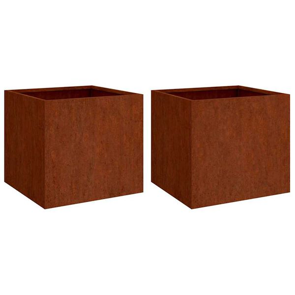 vidaXL Kukkalaatikot 2 kpl 42x40x39 cm Corten ter&auml;s