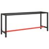 vidaXL Ty&ouml;penkin runko mattamusta ja -punainen 190x50x79 cm metalli