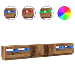 vidaXL TV-kaappi LED-valoilla vanha puu 260x35x40 cm teknillinen puu