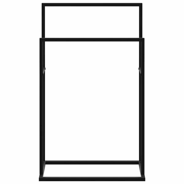 vidaXL Vapaasti seisova pyyheteline musta 48x24x78,5 cm rauta