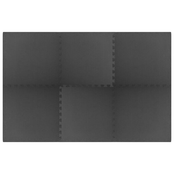 vidaXL Lattiamatot 6 kpl 2,16 ㎡ EVA-vaahto musta