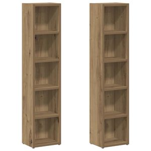 vidaXL CD-kaapit 2 kpl artesaani tammi 21x16x93,5 cm tekninen puu