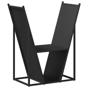 vidaXL Polttopuuteline musta 69,5x35x81 cm kylm&auml;valssattu ter&auml;s