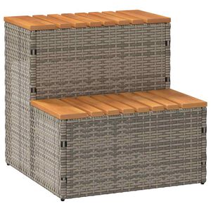 vidaXL Hot Tub Step Grey 50x50x50,5cm polyrottinki ja massiivi akaasia