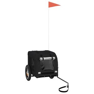 vidaXL Lemmikinkuljetusk&auml;rry polkupy&ouml;r&auml;&auml;n musta kangas ja rauta