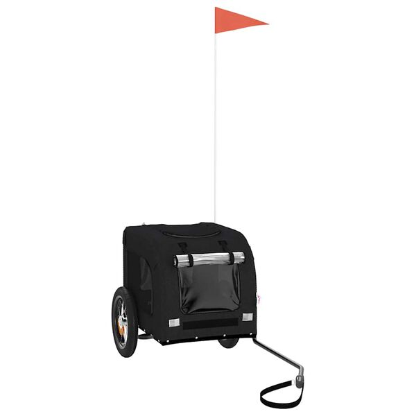 vidaXL Lemmikinkuljetusk&auml;rry polkupy&ouml;r&auml;&auml;n musta kangas ja rauta