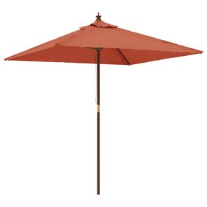 vidaXL Puutarhan aurinkovarjo puutolppa terrakotta 198x198x231 cm