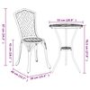 vidaXL Puutarhan Bistro Set 3 pcs Valkoinen Alumiini