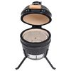 vidaXL Kamado 2-in-1 grilli/savustin keramiikka 56 cm musta