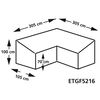 Eurotrail Ulkosohvan suoja L-muotoinen 305x305x100/70 cm harmaa