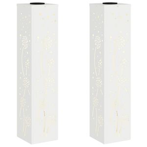 vidaXL Aurinko LED-polkuvalo 2 kpl L&auml;mpim&auml;n Valkoinen 18 x 18 x 80 cm