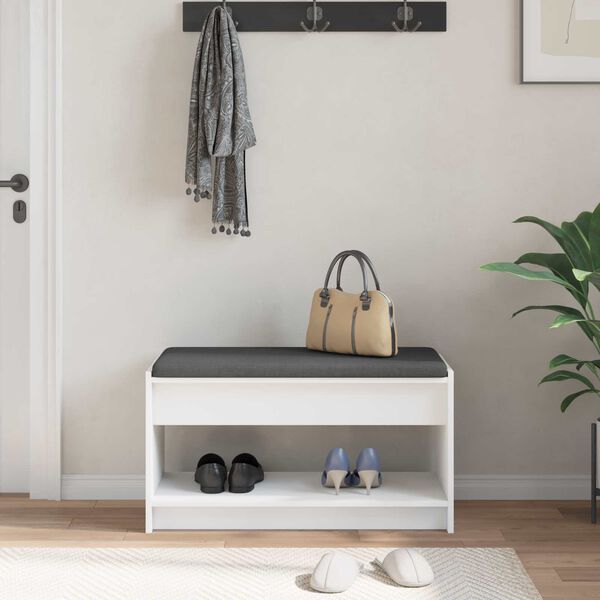 vidaXL Halli penkki Valkoinen 83 x 38 x 45 cm Insin&ouml;&ouml;ripuu ja kangas