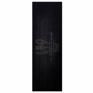 vidaXL Keitti&ouml;matto V&auml;lineet Musta 180 x 60 cm Sametti