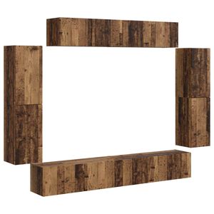 vidaXL TV-kaappi 8 pcs Vanha puu