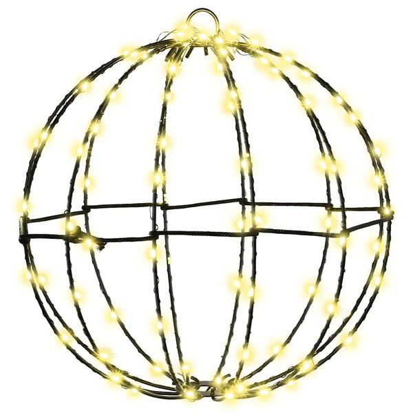 vidaXL Pallo 96 LED-valoilla Lämmin valkoinen 30 cm Metalli