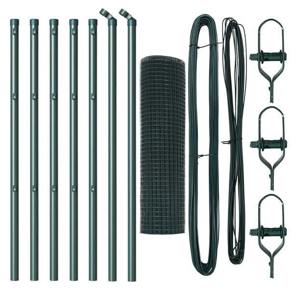 vidaXL Aitalatu Vihre&auml; 10 x 0,4 m (25 x 25 mm verkko) Ter&auml;s ja PVC