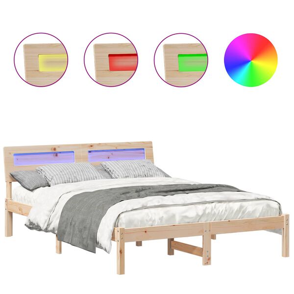 vidaXL S&auml;ngyn runko p&auml;&auml;tyll&auml; Ruskea 4FT6 Double Massiivinen m&auml;nty