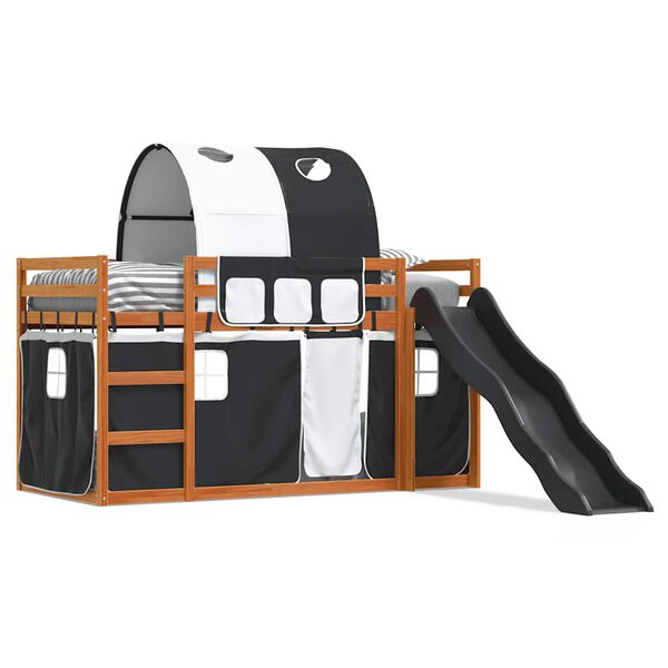 vidaXL Kerross&auml;nky liukum&auml;ell&auml; ja verhoilla mustavalkoinen 80x200 cm