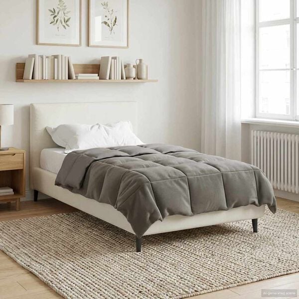 vidaXL Koko Vuoden Peitto Vaaleanharmaa 155 x 220 cm Mikrokuitu