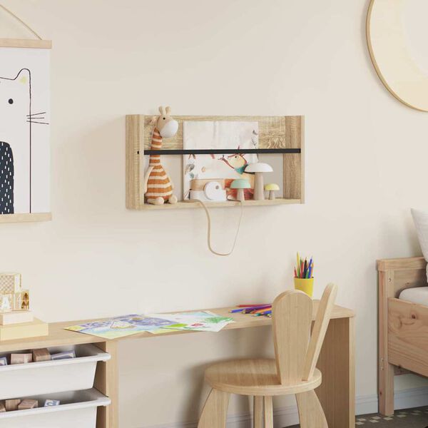 vidaXL Lehtiteline hyllyll&auml; Sonoman tammi 60 x 12 x 30 cm Tekninen puu