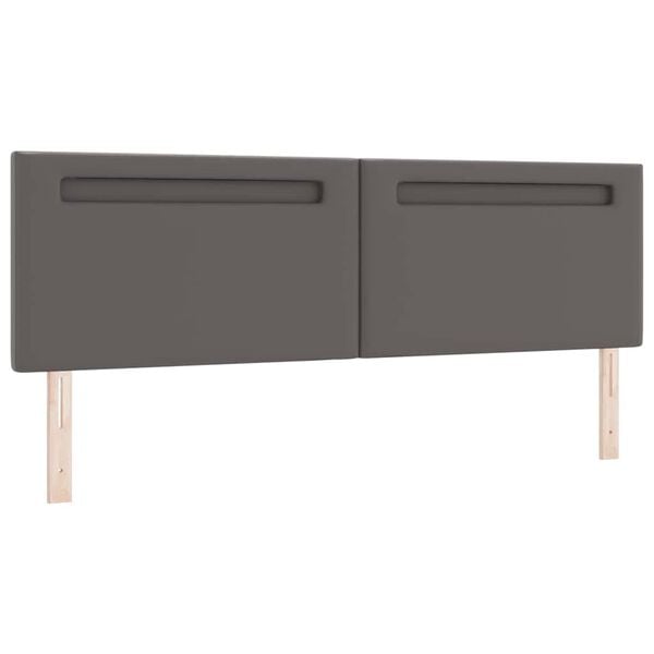 vidaXL LED-p&auml;&auml;ty Harmaa 180 cm Nahkavaatetus