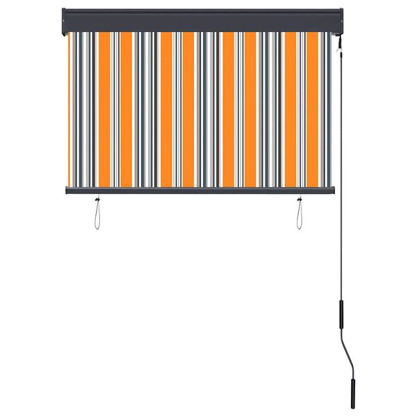 vidaXL Ulkorullaverho 100x250 cm keltainen ja sininen