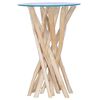 vidaXL Sohvap&ouml;yt&auml; lasisella p&ouml;yt&auml;levyll&auml; 35x35x50 cm t&auml;ysi tiikki