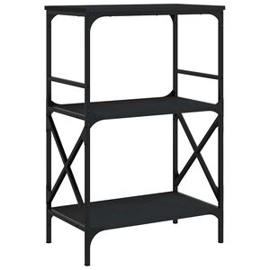vidaXL Kirjahylly 3 kerrosta musta 59x35x90,5 cm tekninen puu