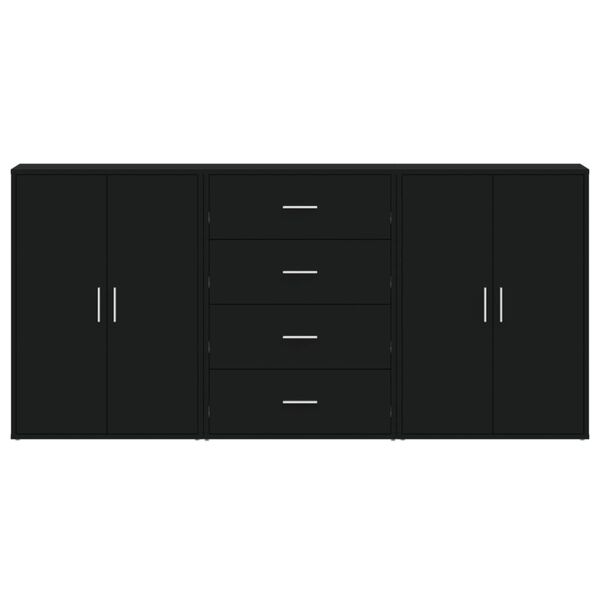 vidaXL Senkit 3 kpl musta 60x31x84 cm tekninen puu