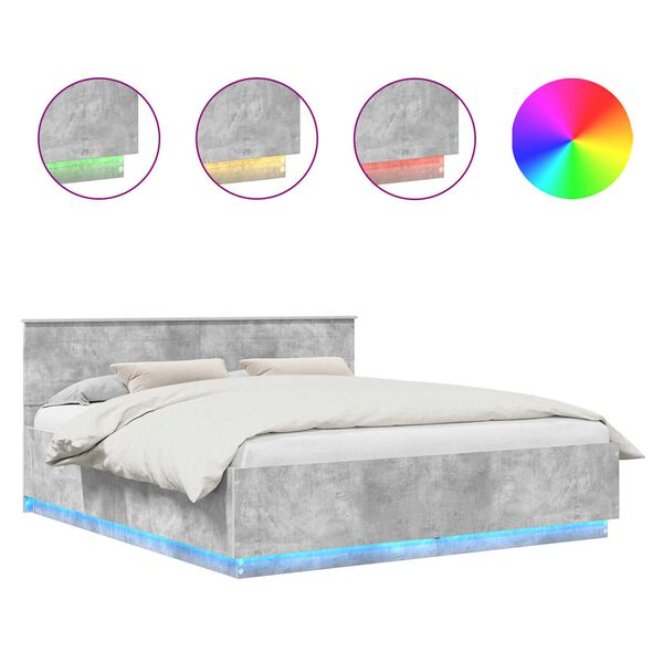 vidaXL S&auml;ngyn runko p&auml;&auml;tyll&auml; Betoni Harmaa 200 x 200 cm Tekninen puu