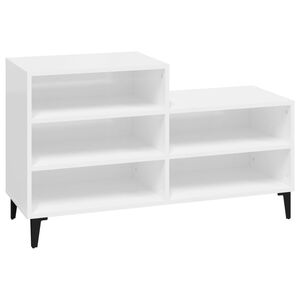 vidaXL Kenk&auml;kaappi korkeakiilto valkoinen 102x36x60 cm tekninen puu