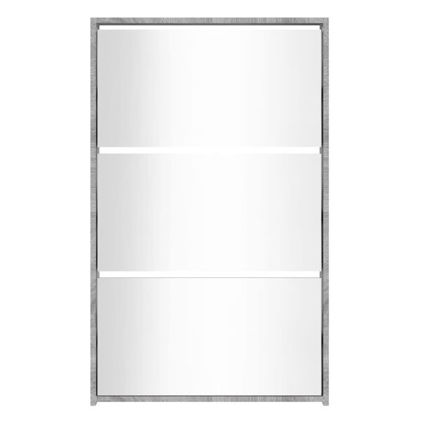 vidaXL Kenk&auml;kaappi peilill&auml; 3-kerroksinen harmaa Sonoma 63x17x102,5 cm