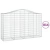 vidaXL Kaarevat kivikorit 14 kpl 200x50x120/140 cm galvanoitu rauta