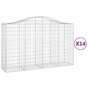 vidaXL Kaarevat kivikorit 14 kpl 200x50x120/140 cm galvanoitu rauta