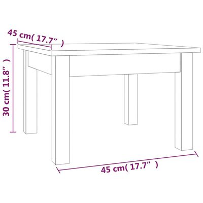 vidaXL Sohvapöytä valkoinen 45x45x30 cm täysi mänty