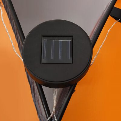 vidaXL Juhlateltta LED ja 4 sivuseinää 3,6x3,6x2,3 m harmaa ja oranssi