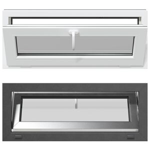 vidaXL Kellari-ikkuna RISOR 110 x 40 cm PVC ja lasi Antrasiitti