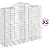 vidaXL Kaarevat kivikorit 5 kpl 200x50x160/180 cm galvanoitu rauta