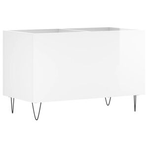 vidaXL LP-levyjen s&auml;ilytyskaappi korkeakiilto valk. 74,5x38x48 cm puu