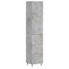 vidaXL Kaappi betoninharmaa 34,5x34x180 cm tekninen puu