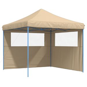vidaXL Taitettava pop-up juhlateltta 2 sivusein&auml;ll&auml; beige