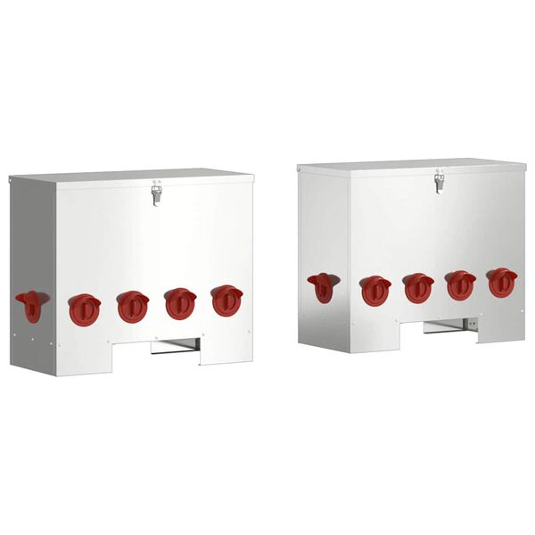 vidaXL Kanan ruokinta-allas 2 pcs Hopea 60,5 x 29 x 51 cm