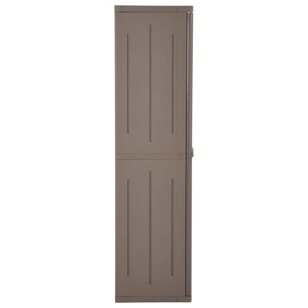 vidaXL Puutarhan varastokaappi ruskea 65x45x172 cm PP puutyyli
