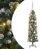 vidaXL Tekopaksu joulupuu 150 LED-valoilla Vihre&auml; ja valkoinen 120 cm